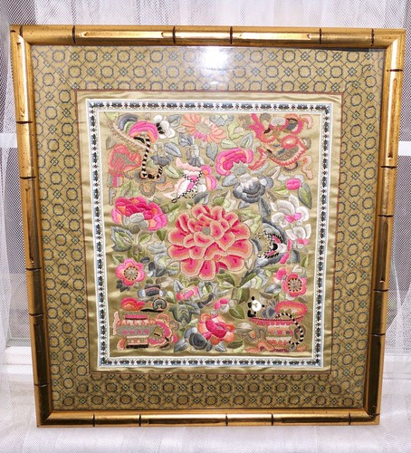 ANTQ Chinese SUZHOW Su Xiu 蘇繡 Padded Embroidery Forbidden Stitch Textile Panel - Picture 18 of 20