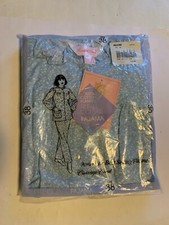 Vtg Carriage Court Women s Pajamas Blue Floral Size 38 Ruffle Collar Sears