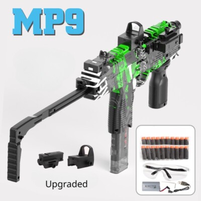 MP9 Toy Gun Electric Foam Dart Blaster Gun Soft Bullet Submachine