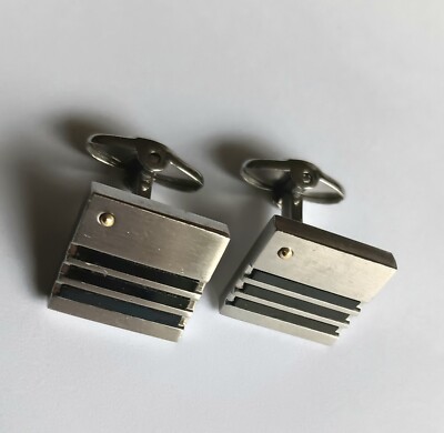 Dolan Bullock Cufflinks - Stainless Steel 18K Gold & Black Onyx Shirt Cuff Links