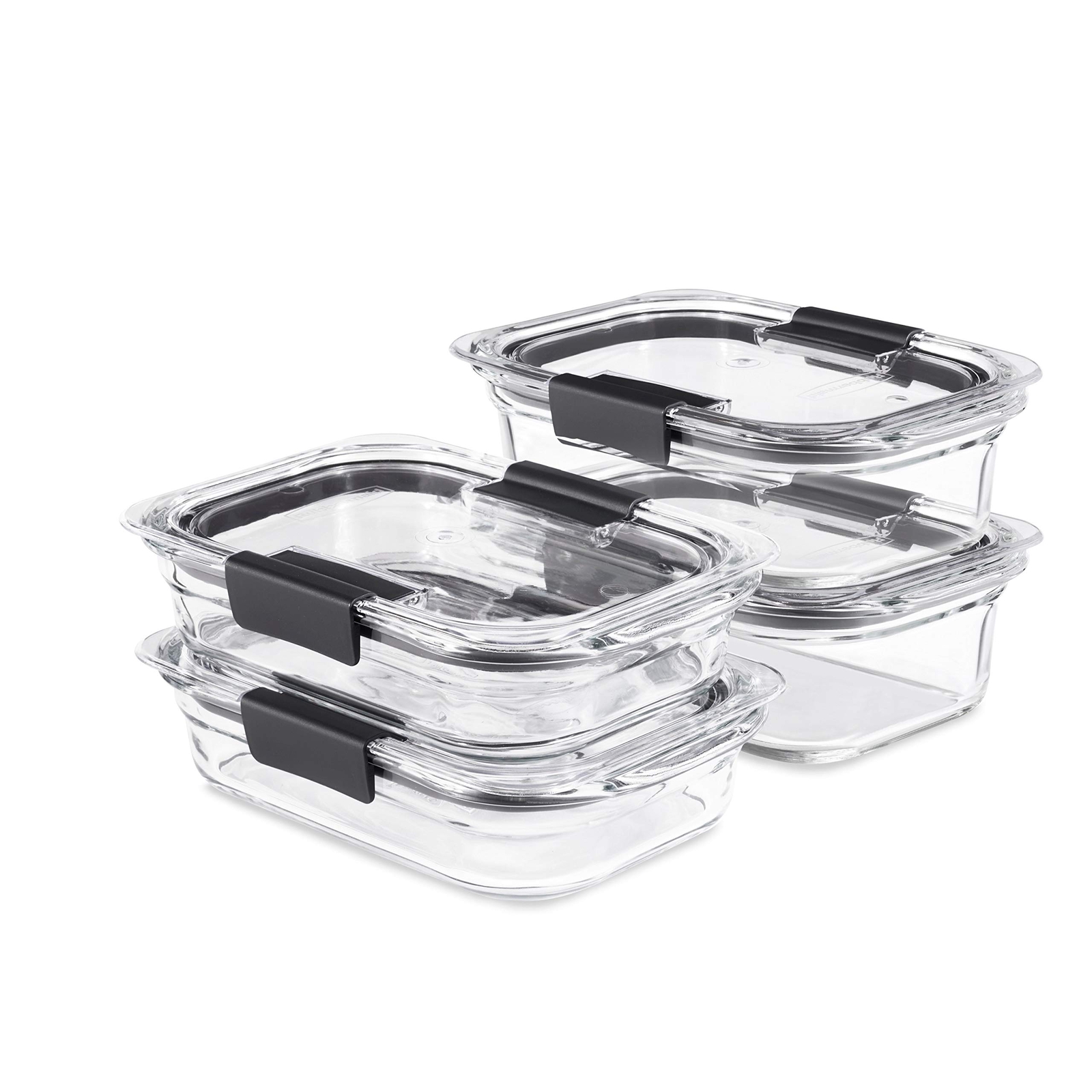 Brilliance Glass Food Storage Set of 4 Containers with Lids 8-Piece Set