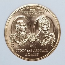 2000 Bronze Souvenir Medal-1st White House Inhabitants John& Abigail Adams 5118v