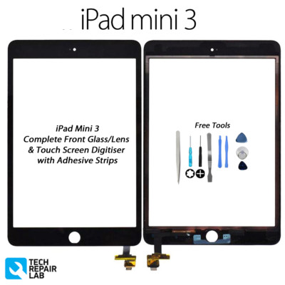 NEU iPad mini 3 komplett Frontglas/Digitister Touchscreen mit Werkzeugen - SCHWARZ