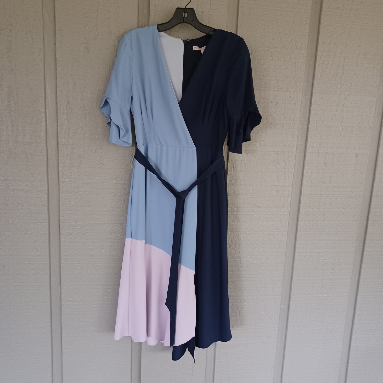 Anthropologie Hatch Colorblock Faux Wrap Dress Size S… - Gem