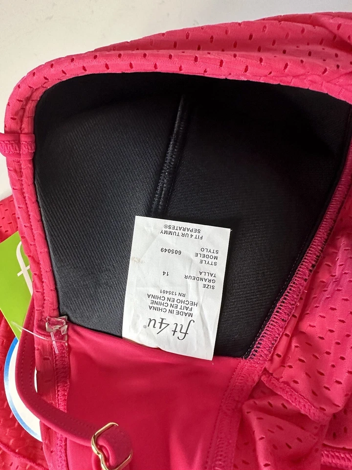 Mujer Fit 4U Tankini Top Rosa Bandeau Nuevo Con Etiquetas Traje De Baño Foto 3 de 3