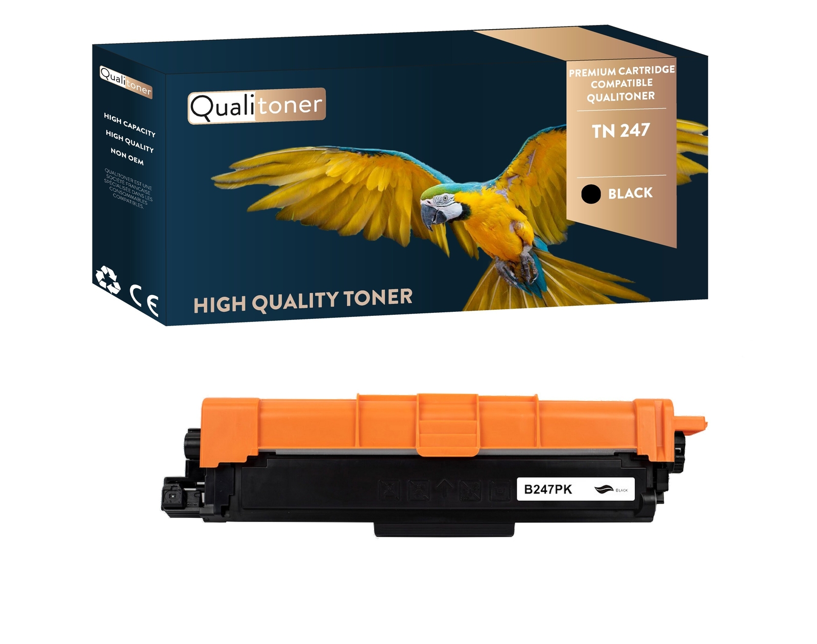 Toner Brother TN247 Noir Compatible haute capacité Qualitoner pour imprimantes laser