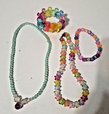 Children's Plastic Beaded Jewelry Lot 2 Bracelets 2 Necklaces