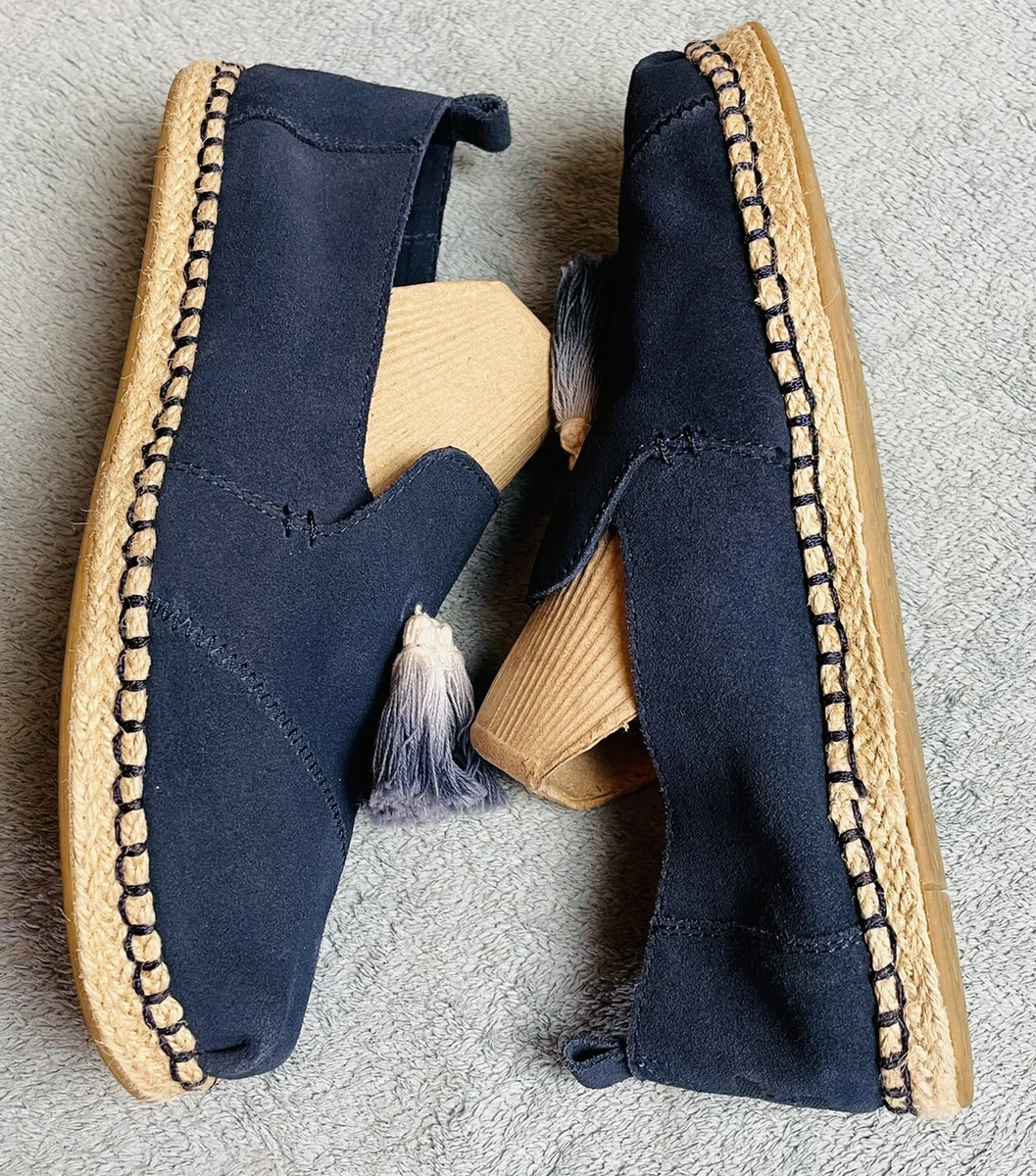Toms Suede Tassel Shoes Blue Women s 9