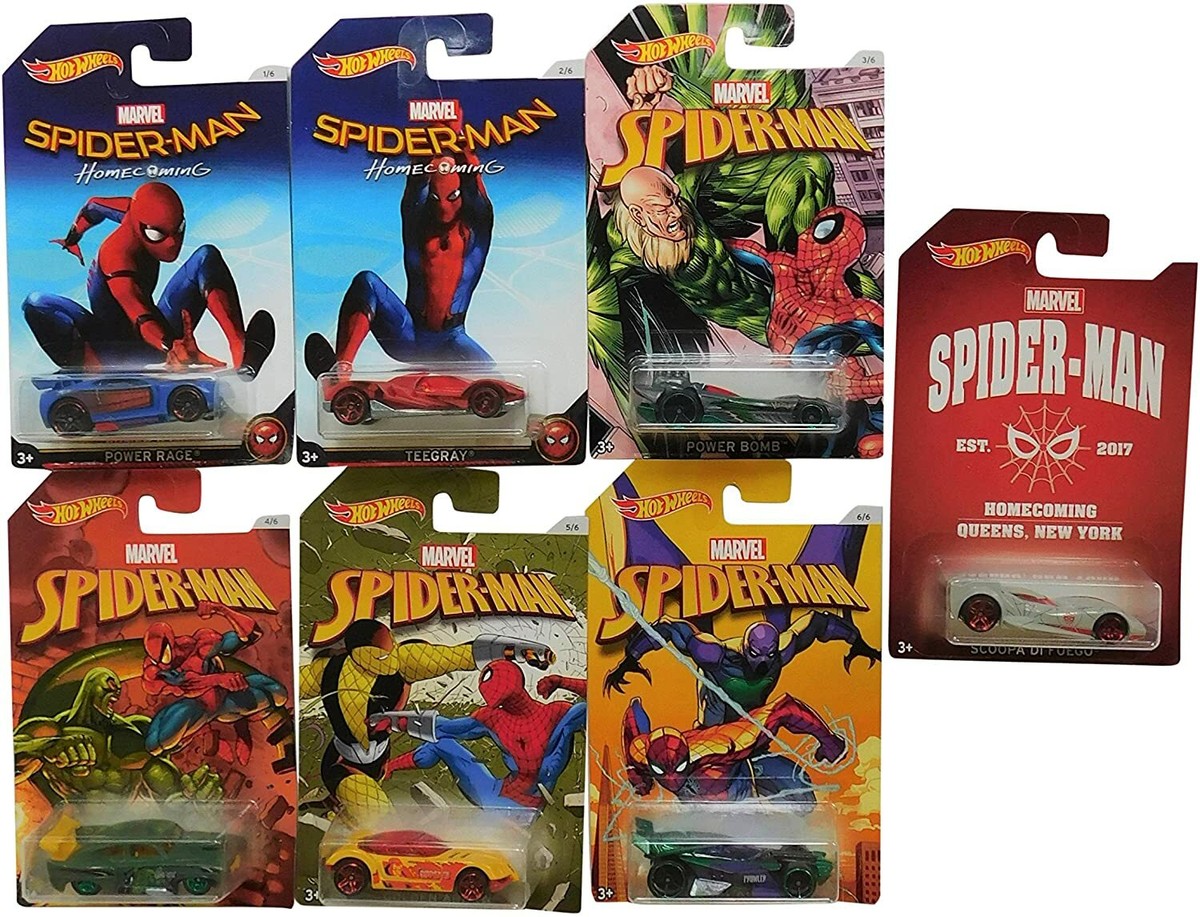 Hot Wheels Exclusive Spider Man Homecoming with Rare Chase Car 7