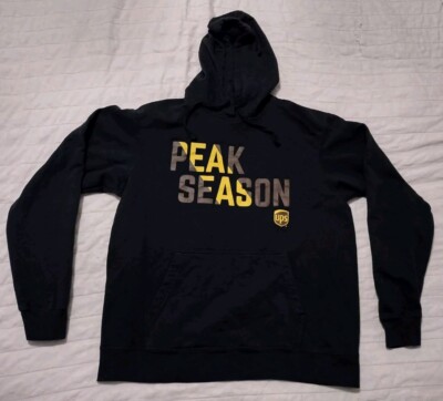UPS UNITED PARCEL SERVICE PEAK SEASON HOODIE MEN-LARGE BLACK. EUC