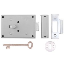FB4 Lock Reversible Rim Latch Key Option Genuine London Fire Brigade FB F B Lock