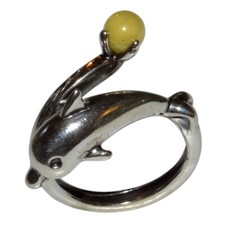 5.9g Authentic Baltic Amber 925 Sterling Silver Ring Jewelry N-A7545A s.8