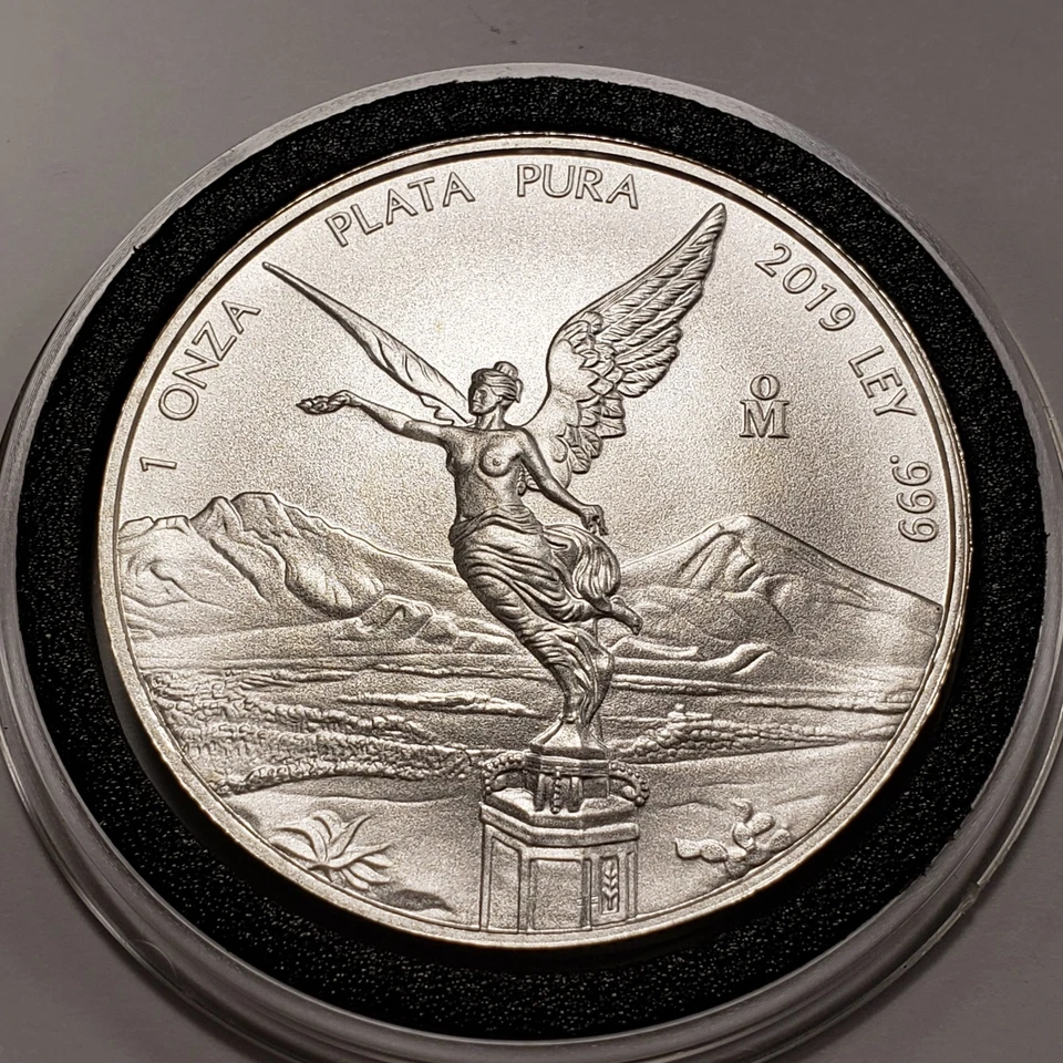 2019 Mo Mexico Libertad Onza 1 oz .999 Silver BU in Capsule - SKU-Q2438 - Image 3 of 4