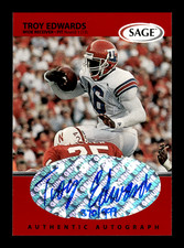 1999 Sage # A17 Troy Edwards Autograph Signed Auto Card /999 Louisiana Tech