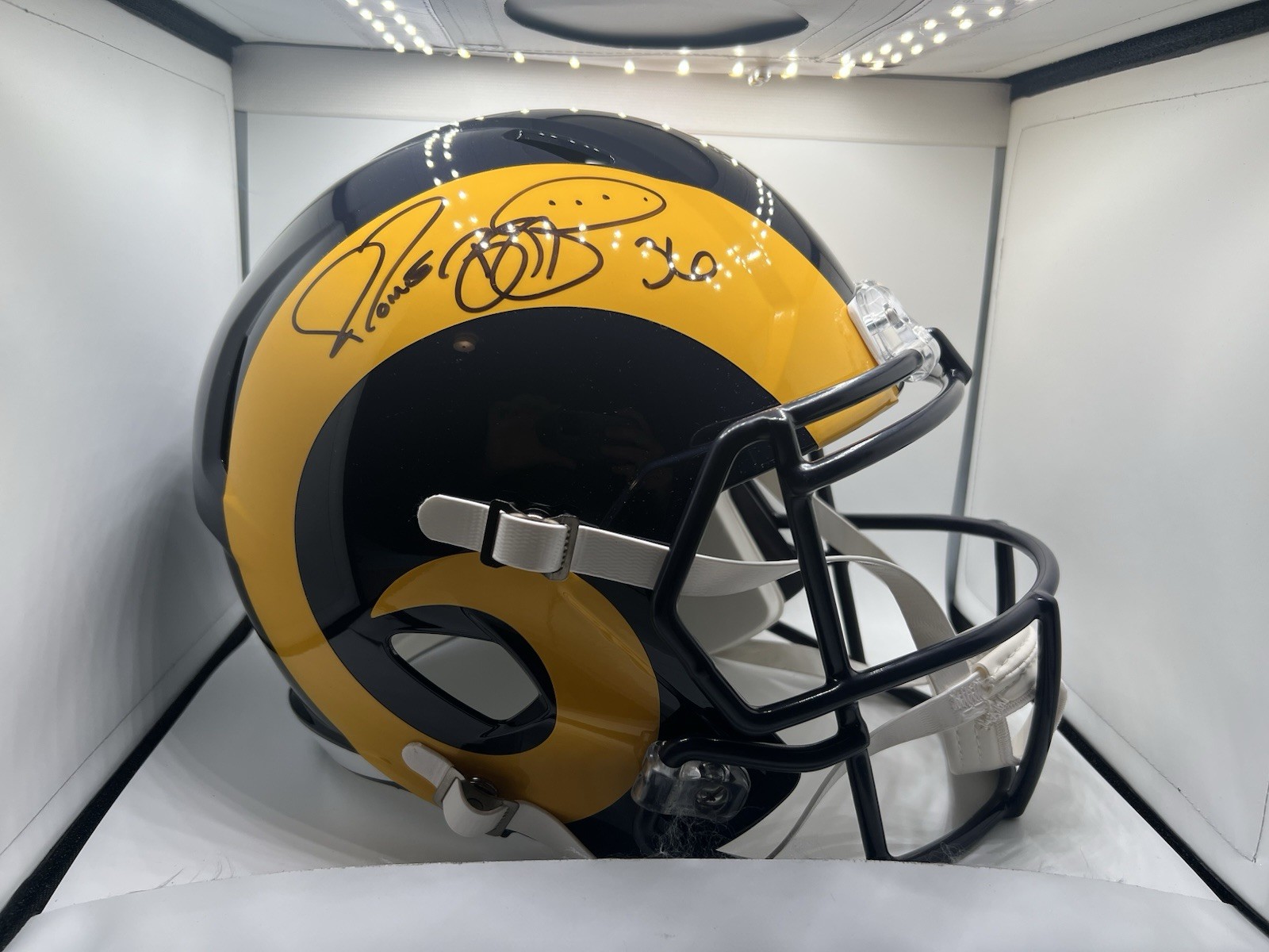 Jerome Bettis Autographed Signed Los Angeles Rams Authenticated Full-Size Rep Football Helmet JSA 