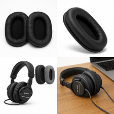 Soft Protein Leather Upgrade - Ear Pads Compatible w/ Sony MDR-7506 / MDR-7509