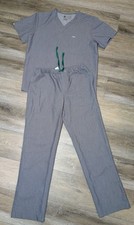 FIGS Catarina Size Unisex V Neck Scrub Top M w/pants S Graphite Gray