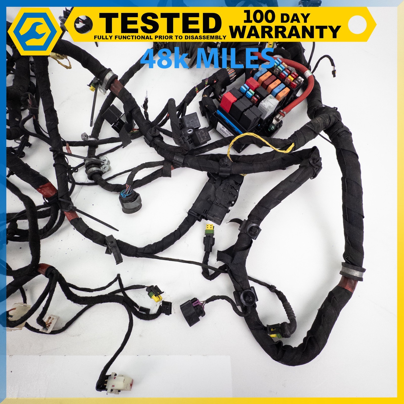 08-10 MASERATI GRANTURISMO 4.2L V8 ENGINE WIRING WIRE HARNESS W/ FUSE BOX OEM