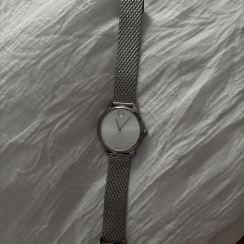 Movardo Silver Stainless Steel Silver Stainless Steel Whute Face Women's