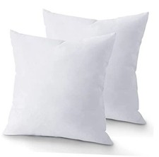 18 x 18 Throw Pillow Insert - Pack of 2 White, Down 18x18 Inch Pack of 2 