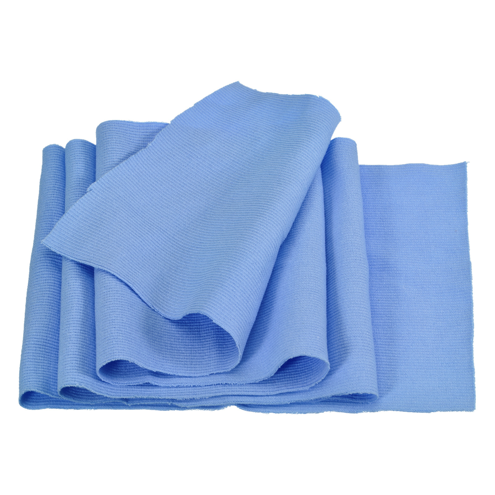 20cmx1m Elastic Cuff Ribbed Trim Cotton Fabric Knit Ribbed Stretch Band Sky Blue
