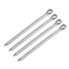 Split Cotter Pin - 5mm x 80mm 304 Stainless Steel 2-Prongs Silver Tone 4Pcs