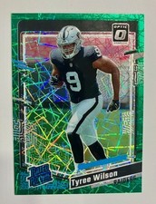 2023 Donruss Optic Rated Rookie Tyree Wilson Green Velocity Prizm #262 Raiders