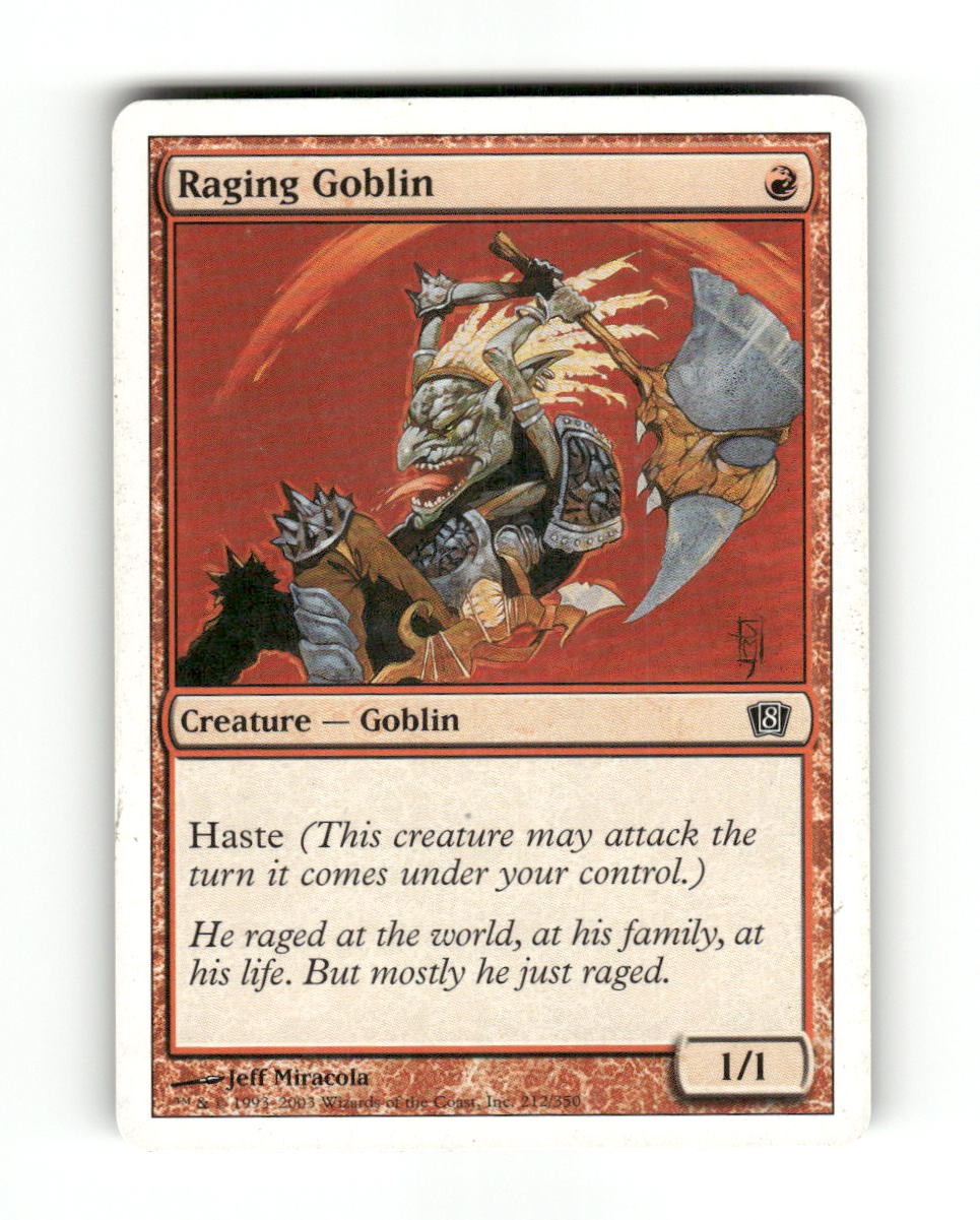 Raging Goblin 212 Common 8th Edition Magic: The Gathering Lightly Played