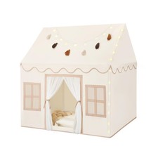 Kids Play Tent Indoor: with Mat, Tassel Garland, Star Lights - Toddler Girl T...