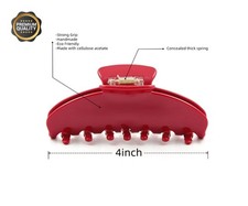 4 Inch Acetate Claw Clip Cherry Red Hair Clip Women Thick Fine Hair Strong Hold