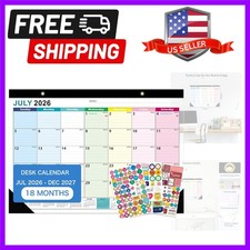 2026-2027 18- Desk Calendar 17" x 12" for Easy Organizing Productivity