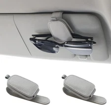 Magnetic Leather Car Visor Sunglass Holder Clip 2Pack for Glasses Card