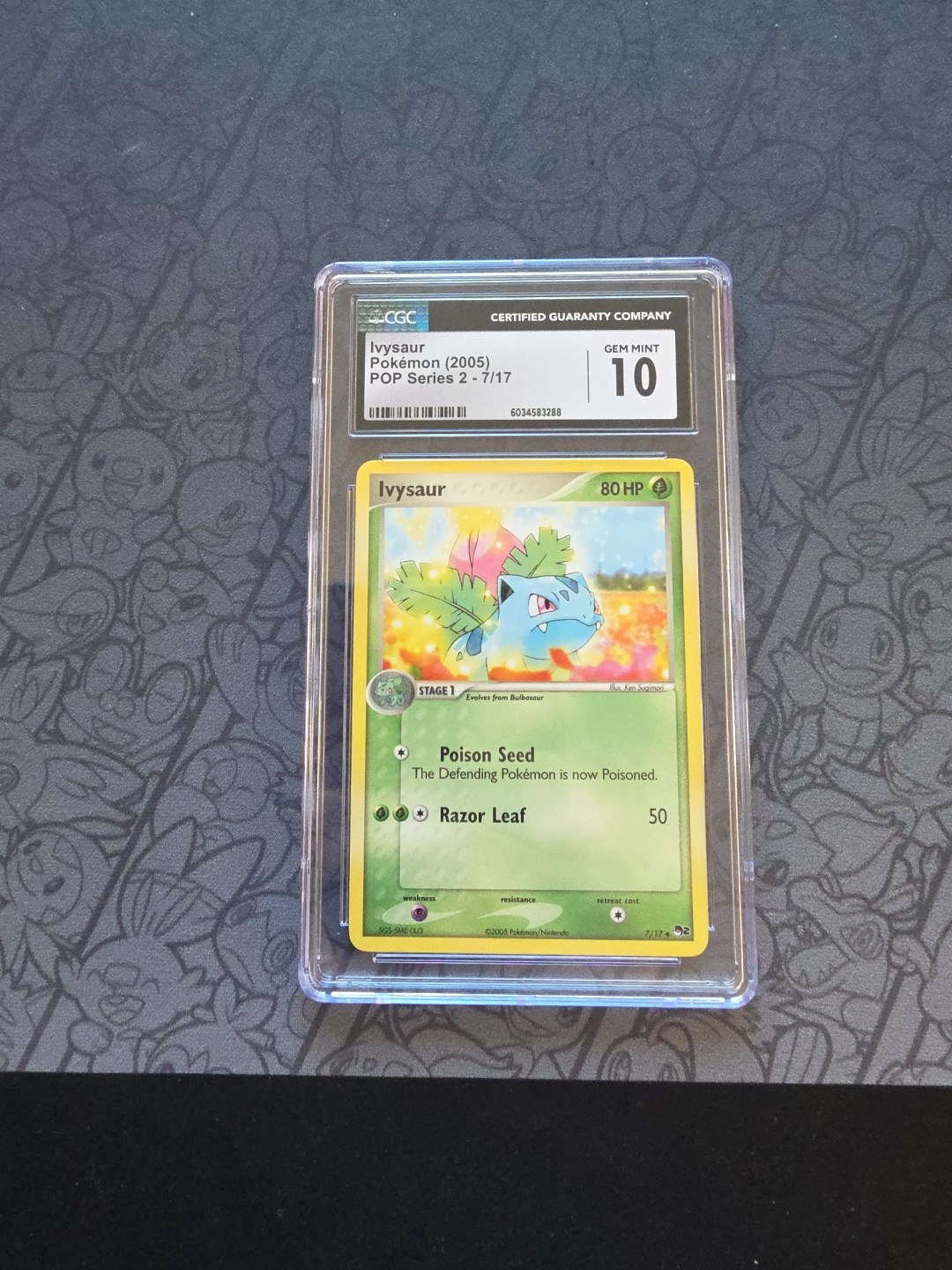 GEM MINT Pokemon: Ivysaur #7/17 Pop Series 2 Pokemon 2005 Vintage - CGC - B112