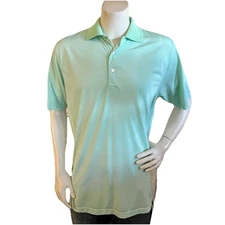 Peter Millar Summer Comfort Polo Mens  Large Green Performance Golf Shirt