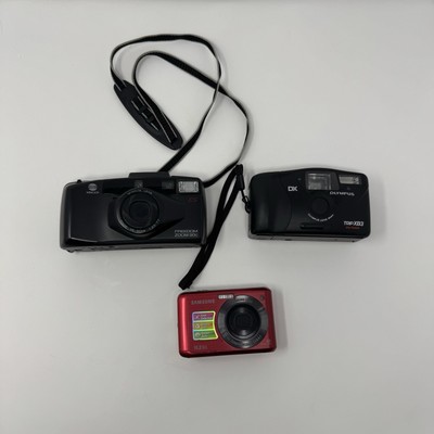 FOR PARTS Lot 3 Cameras Samsung SL35/Olympus Trip XB3/Minolta Freedom Zoom 90c