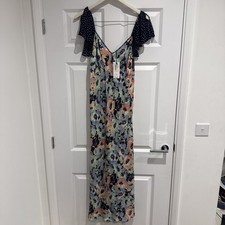 RIXO Effie Blush Poppy Polka Dot Midi Dress Size XS UK 8