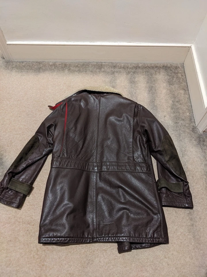 CP Company dark Brown vintage leather Hunting Jacket - Image 3 of 4