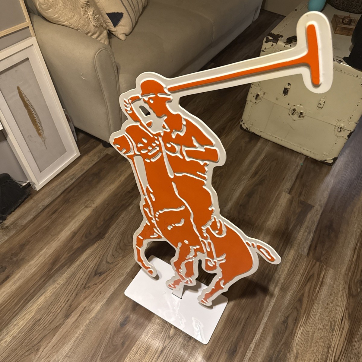 Vintage Ralph Lauren POLO Display Sign + Original Stand 43” double