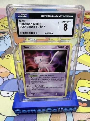 Pokemon Pop Series 4 MEW #4/17 NM/Mint NON-HOLO VINTAGE RARE HTF CGC 8