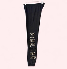 Vintage PINK Joggers Leopard Sequin XS sweatp...