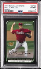 2008 BOWMAN CHROME DRAFT #BDP33 MAX SCHERZER ROOKIE RC PSA 8