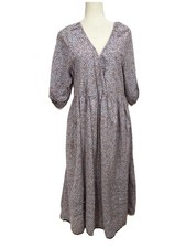 Madewell XL Marianna Puff-Sleeve Midi Dress in Dream-On Daisies