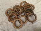 Wooden Curtain Rings X 15 Screw In Eyelets 45mm Internal 65mm External Dark