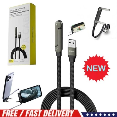 MARKENLOS 2-in-1 Invisible Holder Charger Cable with Stand, 240W Super Fast Charging Cord