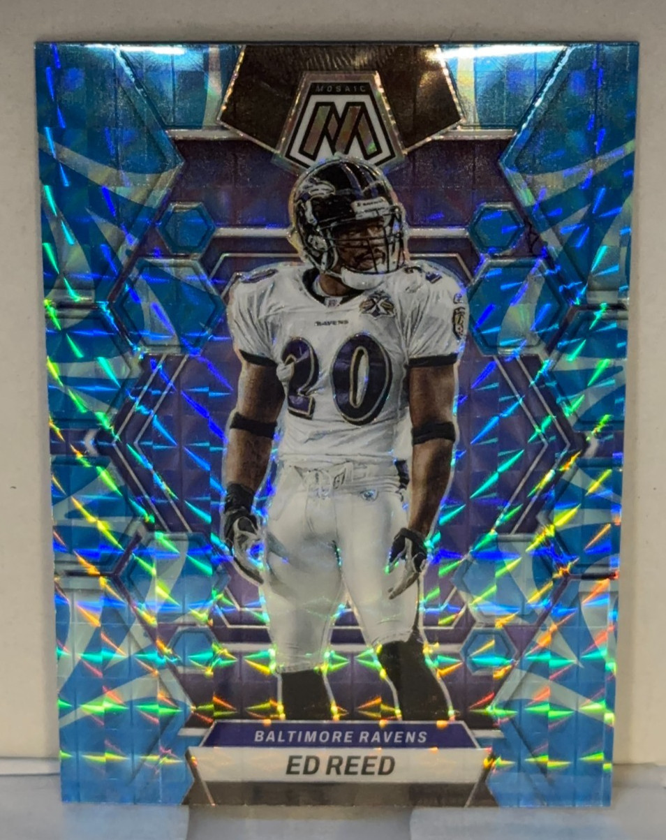 2023 Panini Mosaic - Ed Reed #19 Reactive Blue Mosaic Prizm
