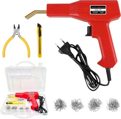 Plastic Welder Kit,Hot Stapler Welding Machine with 4 Types Staples & Carry Case