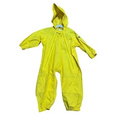 Splashy Yellow Rain Suit Jumpsuit Hooded Full Zip 2T Toddler