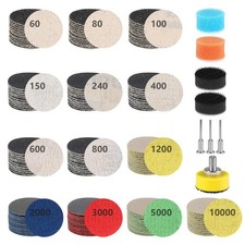 195 Pcs 1 Inch Hook and Loop Sanding Discs Wet Dry Sandpaper for Drill Grinder