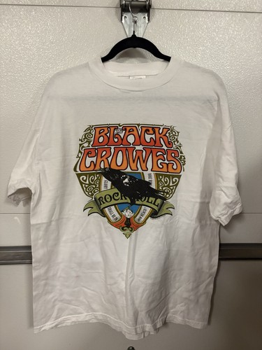VTG 2000 The Black Crowes Flying Crowes Rock Tour T-Shirt White Men's Size L