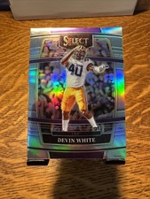 2022 Panini Select Draft Picks Football Card #56 Devin White Silver Prizm 
